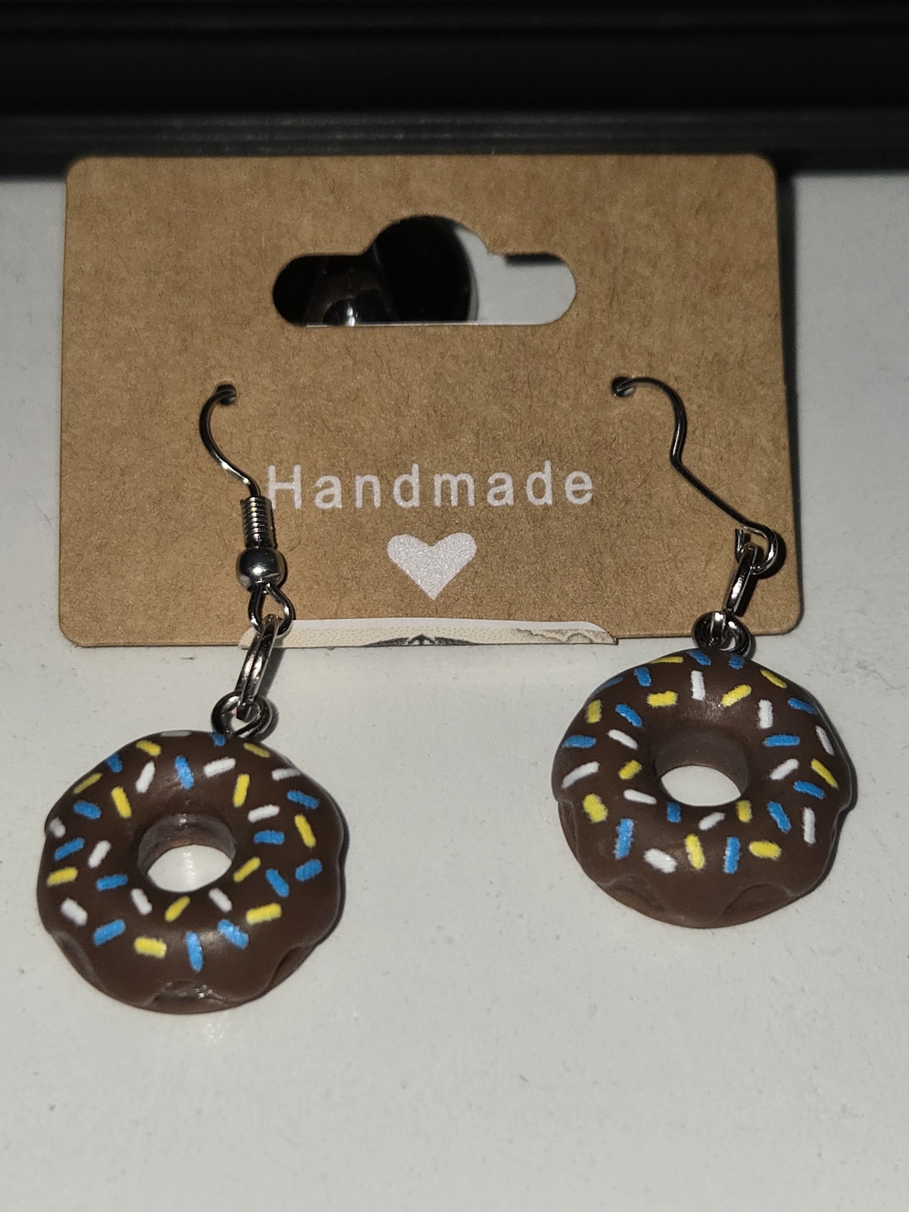 Handmade Chocolate Donut Dangle Earrings